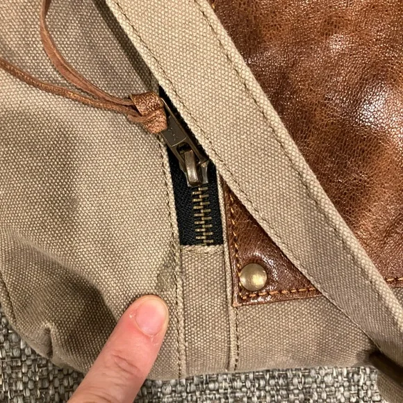 Mona B canvas/leather convertible crossbody satchel - Picture 10 of 10